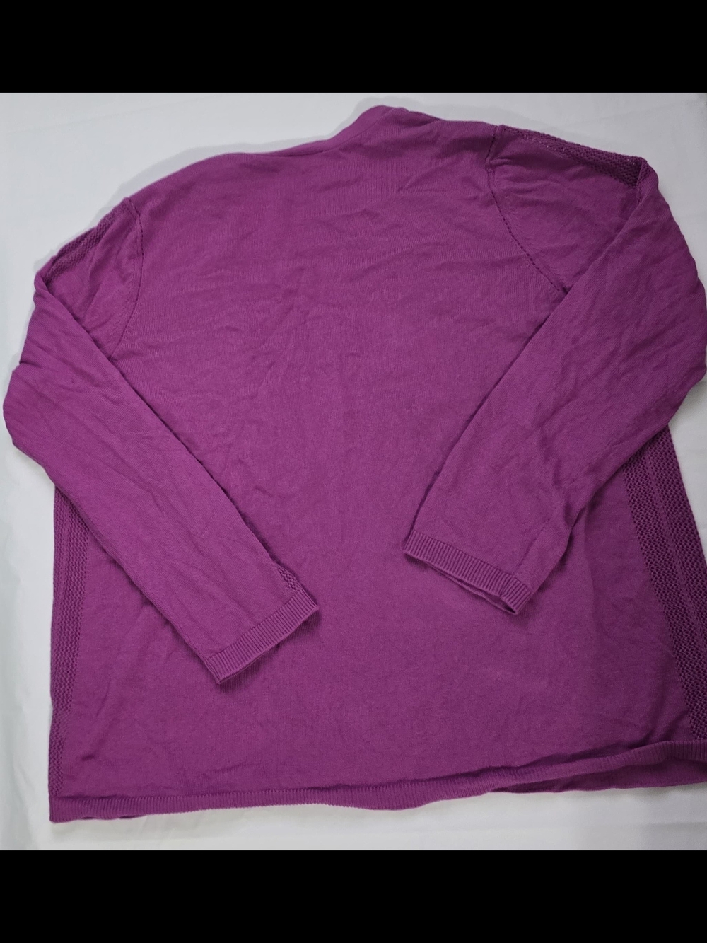 Talbots Women's XL Regular Solid Purple Knit Open Front Long Sleeve Cardigan - Picture 10 of 14